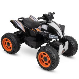 Kids Electric Battery-Powered Ride-On ATV Truck w/ Lights, Sounds & MP3 Player, Black