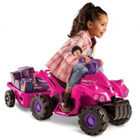 Mini Quad™ Battery Ride-On ATV with Trailer, Pink