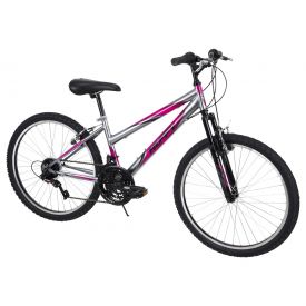 Incline™ Women's Mountain Bike, Gray and Pink, 24-inch 