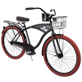 Nel Lusso™ Bicicleta Negra de Crucero para los hombres, 26-inch