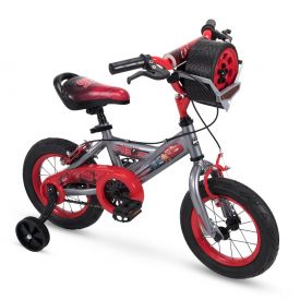 Disney Cars Kid Bike Quick Connect Assembly, Tire Case Storage & Training Wheels, 12" Grey