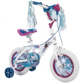 Disney Frozen 2 Kid Bike, Training Wheels, Streamers & Basket Included, 12 inch, White