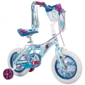 Disney Frozen 2 Kid Bike, Training Wheels, Streamers & Basket Included, 12 inch, Blue