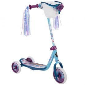 Disney Frozen 2 Preschool Scooter, Elsa & Anna Graphics, Handlebar Bin, Three Wheels & Streamers