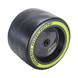 Rear Wheel, Black with Green Sidewall