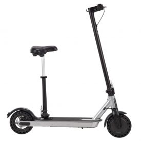 Huffy 36V Electric Folding Scooter with Seat for Adults, Silver and Black