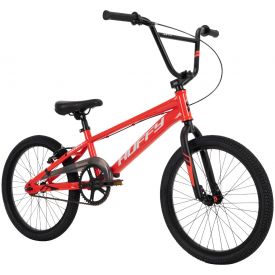 Gloss red BMX-race bike has a striking appearance