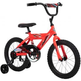 Neon red boys bike