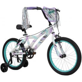 18 inch bicycle in purple, blue, green, and white