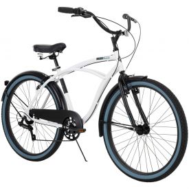 26" Lockland men's white 7-speed cruiser bike