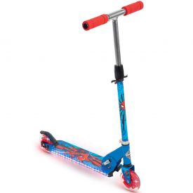 Spider-Man scooter with led lights along the deck