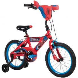 Spider Man Bike showcasing Spiderman graphics on this 16-inch bike