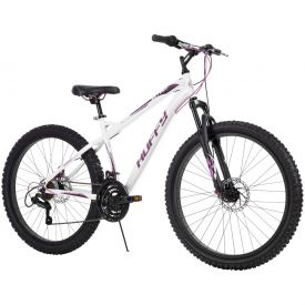 26-inch MTB in white with purple graphics